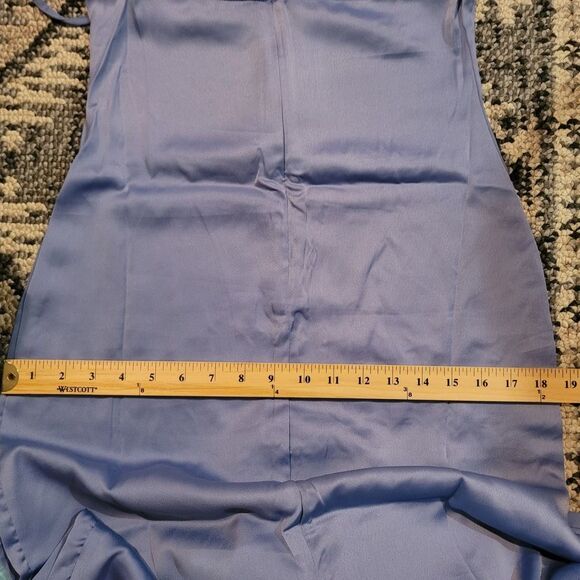 Anthropologie WeWoreWhat Cowl Satin Charmeuse Midi‎ Dress in Slate Blue Size 2 - Picture 9 of 10